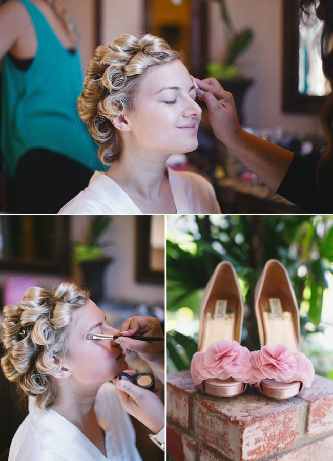 Real Maggie Bride, Jasmine, wearing a blush wedding dress by Maggie Sottero.