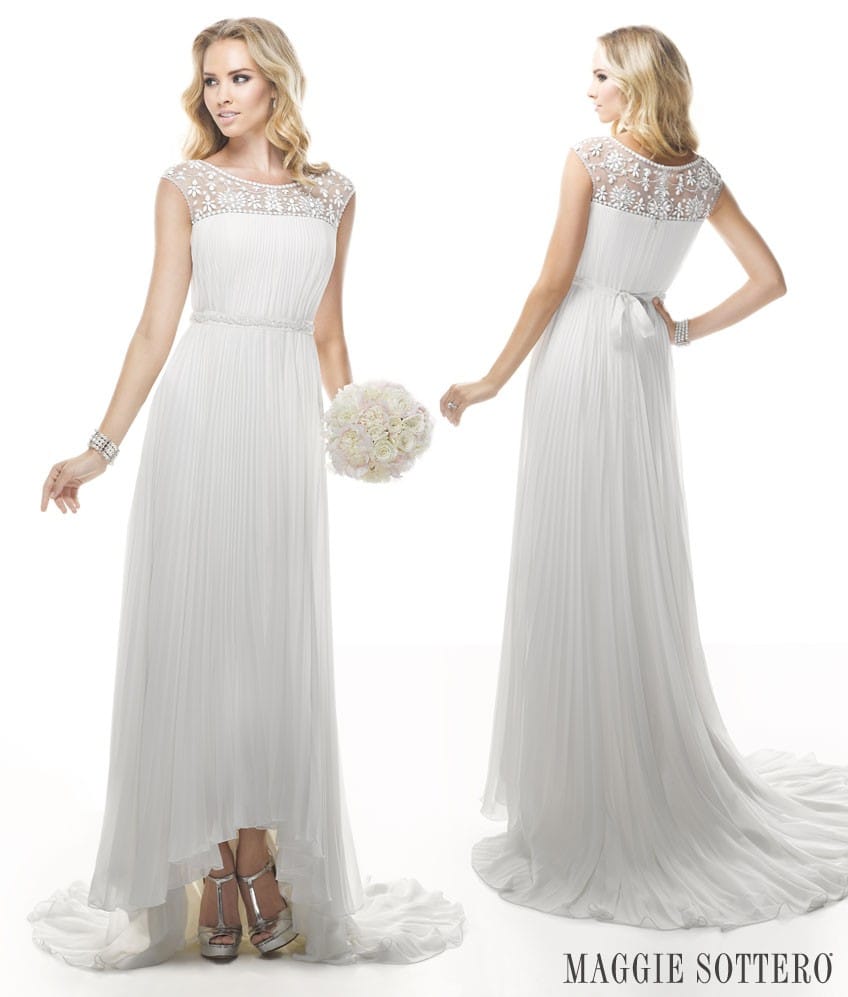 Friday Favorite Illusion Lace Sleeved Wedding  Dress  