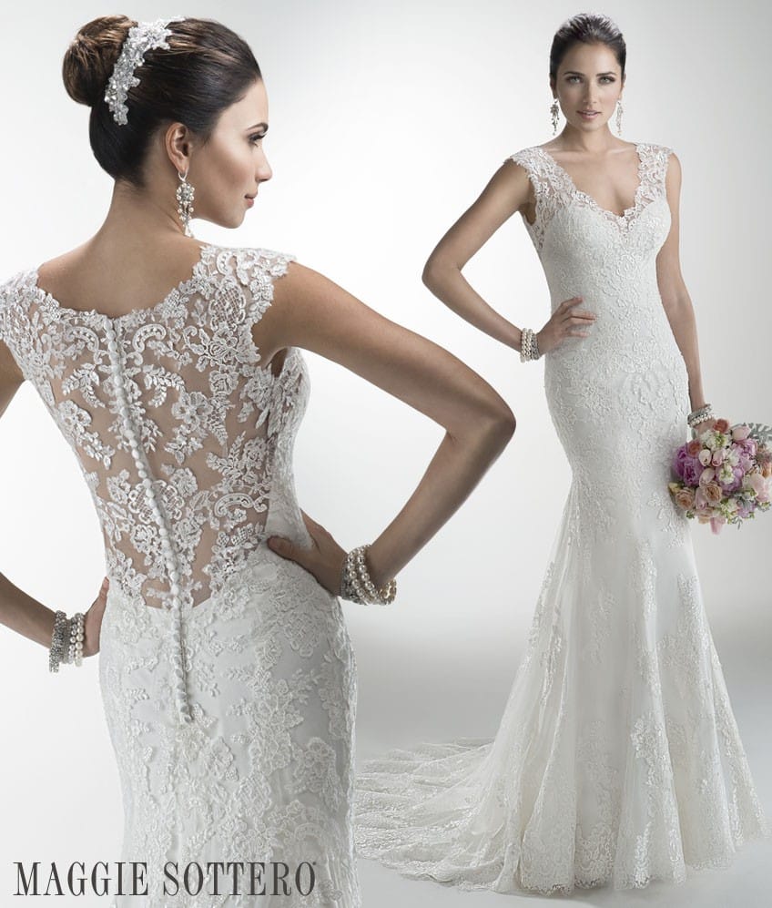 maggie sottero lace wedding dress