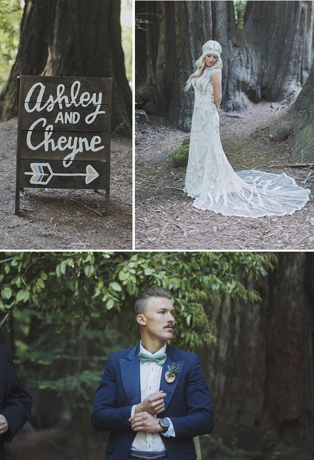 Maggie Bride, Ashley, wearing our Gianna wedding dress.