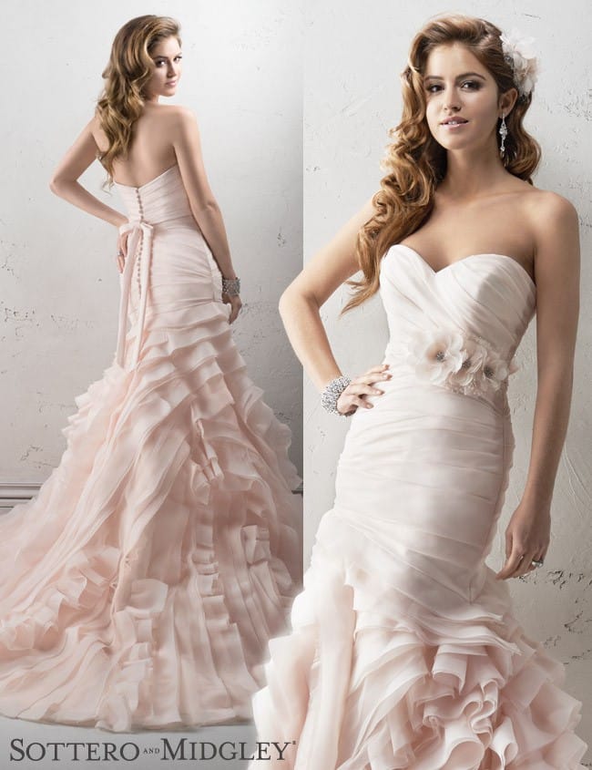 blush mermaid wedding dress