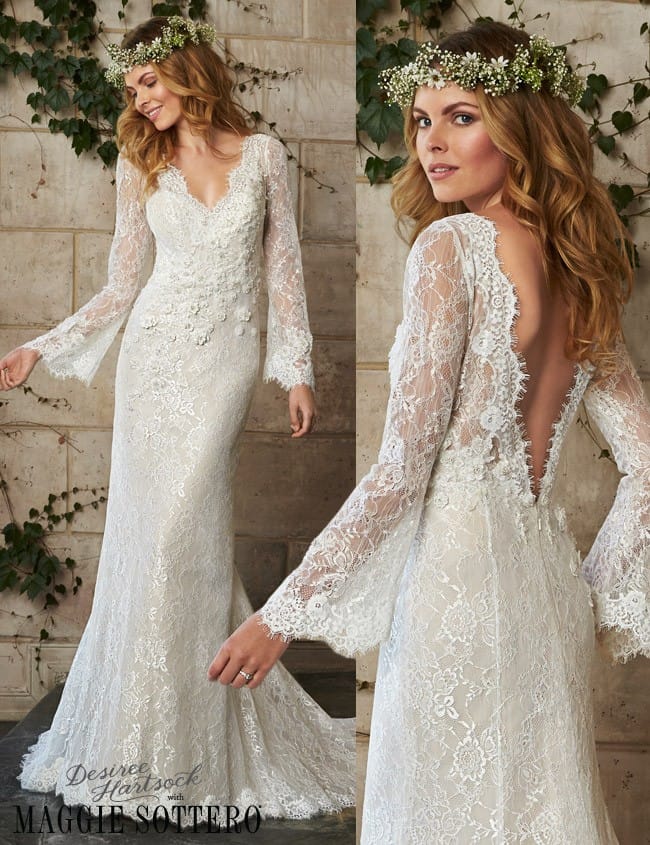 bohemian wedding dress with sleeves