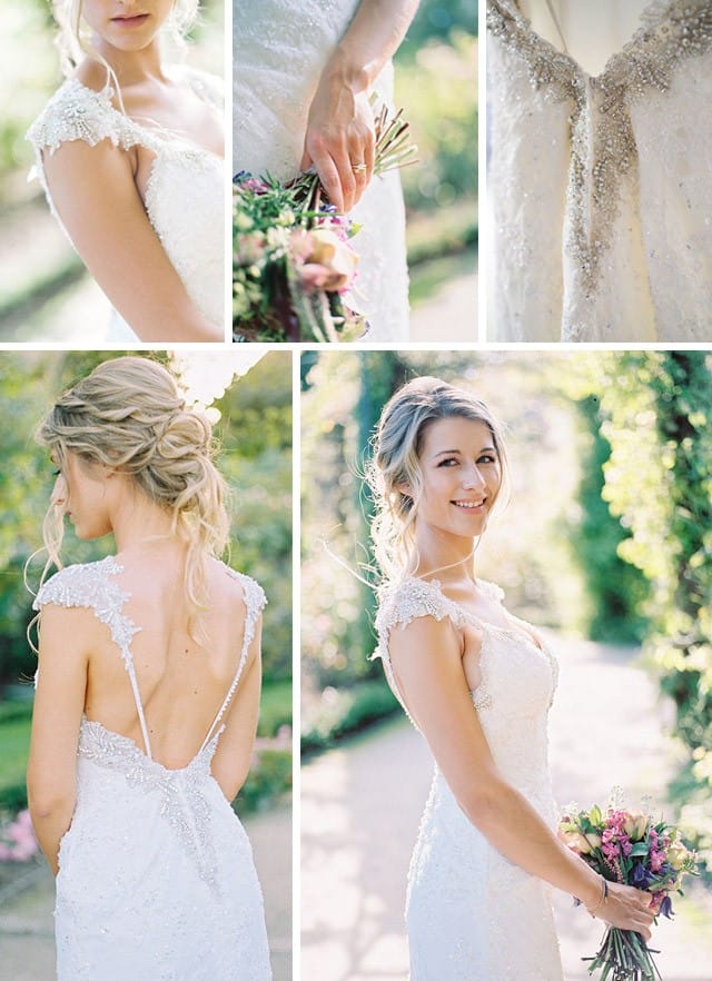 Real Bride, Rebecca, wearing our backless Brandy wedding gown by Maggie Sottero.