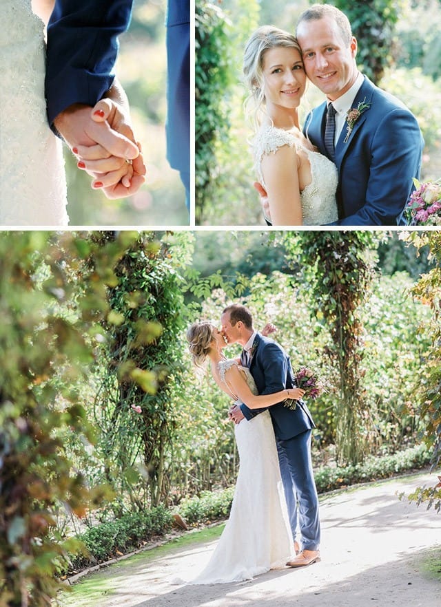 Real Bride, Rebecca, wearing our backless Brandy wedding gown by Maggie Sottero.