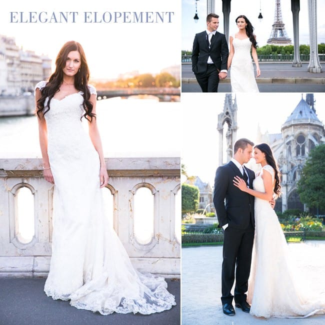 Paris elopement with Maggie Bride, Rachel, wearing Emma