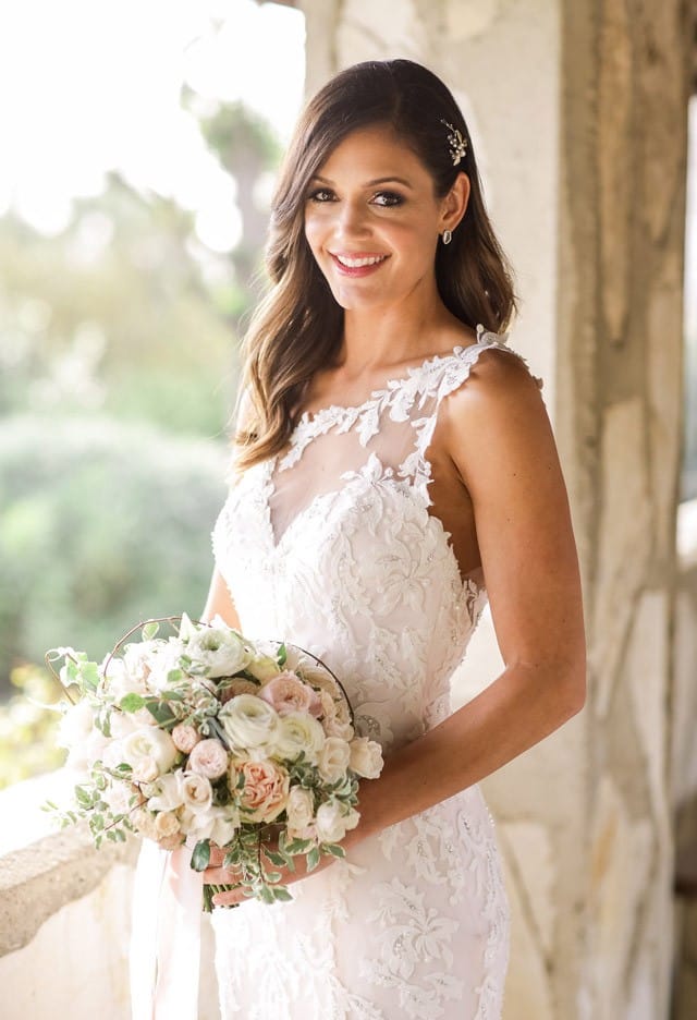 Maggie Bride, Desiree Hartsock, wearing lace wedding dress, Eve, by Maggie Sottero
