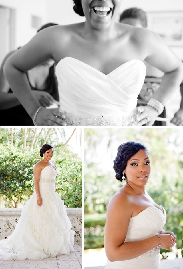 Beautiful Maggie Bride wearing Fantasia in a Florida beach wedding