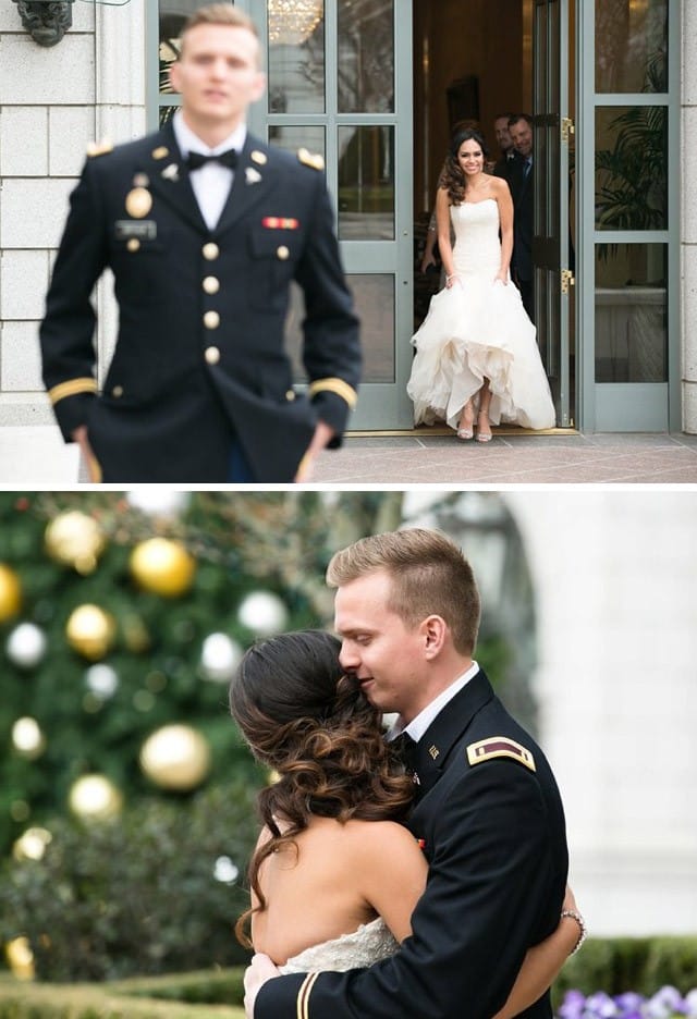 Maggie Bride, Yvonne, wearing lace fit and flare wedding dress