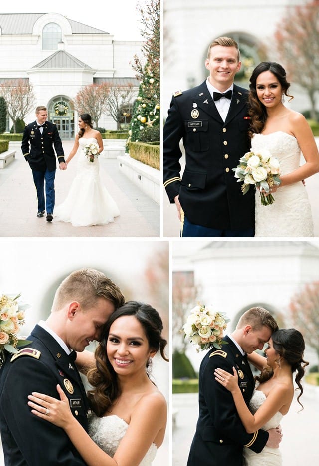 Maggie Bride, Yvonne, wearing lace fit and flare wedding dress