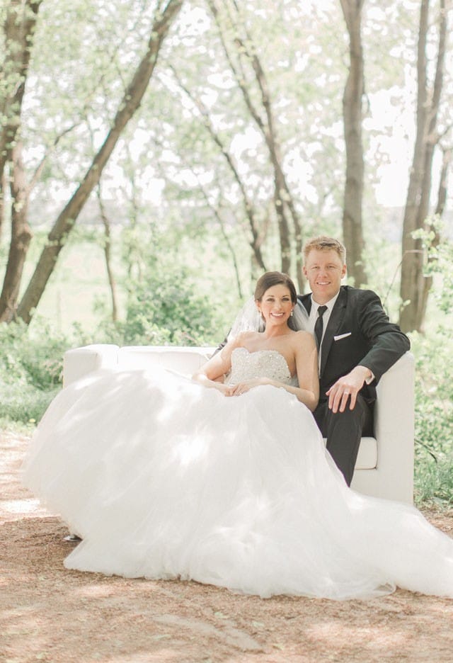 Maggie Bride, Allison, wearing Esme ballgown wedding dress by Maggie Sottero