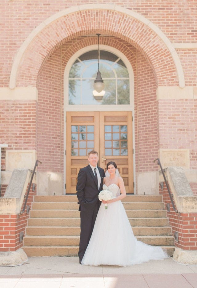 Maggie Bride, Allison, wearing Esme ballgown wedding dress by Maggie Sottero